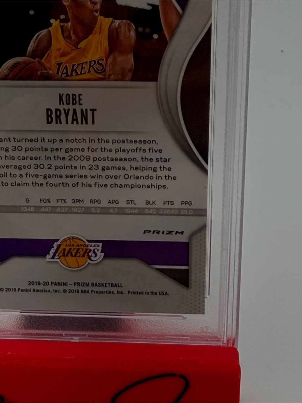 2019 Panini Prizm Card - Kobe Bryant Silver Prizm #8 PSA Mint 9 - Picture 3 of 3